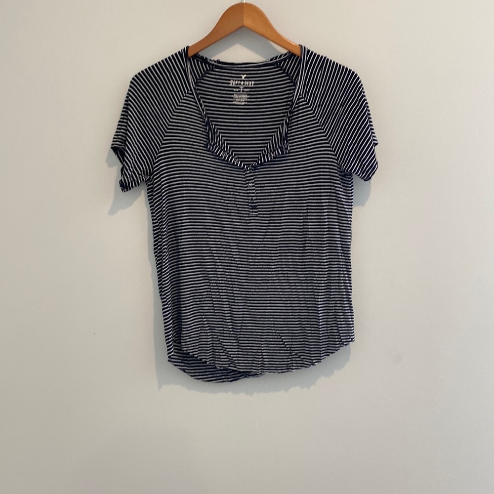 Black and White striped Tee
